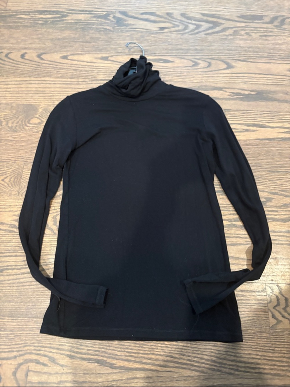Majestic Black Long-Sleeve Turtleneck Top
